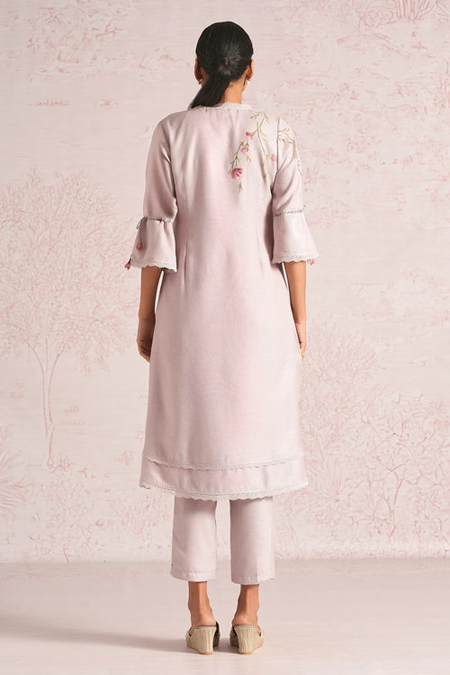 Blush Vines Mauve Kurta Set