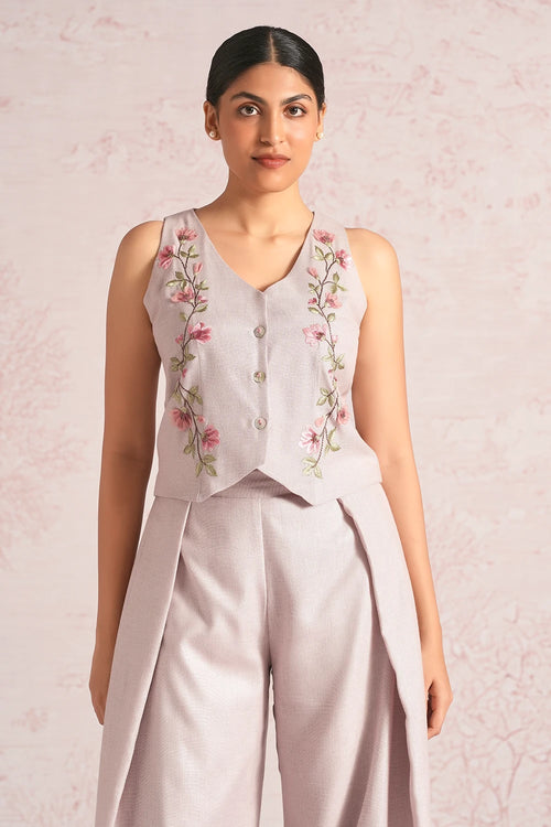 Blush Vines Mauve Waist Coat