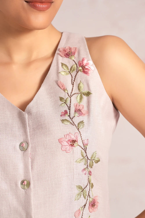 Blush Vines Mauve Waist Coat