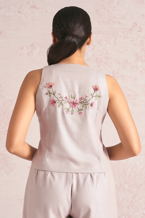 Blush Vines Mauve Waist Coat