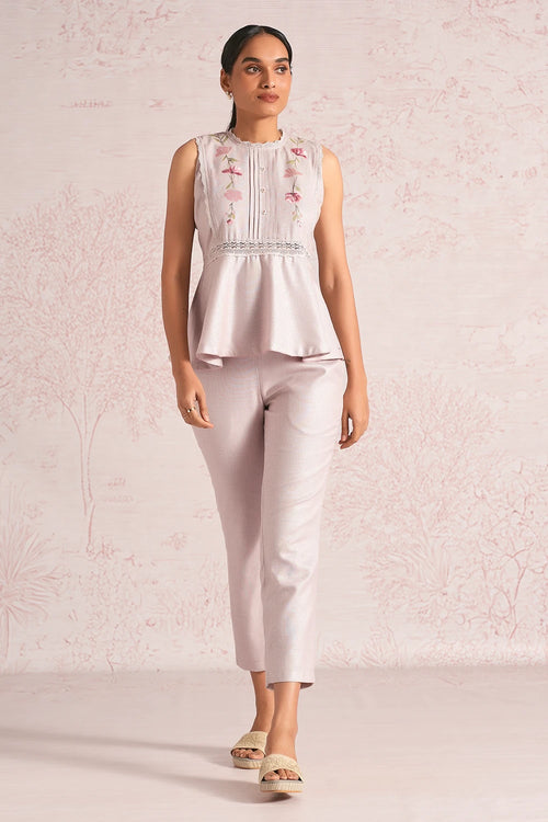 Blush Vines Mauve Peplum Co-ord