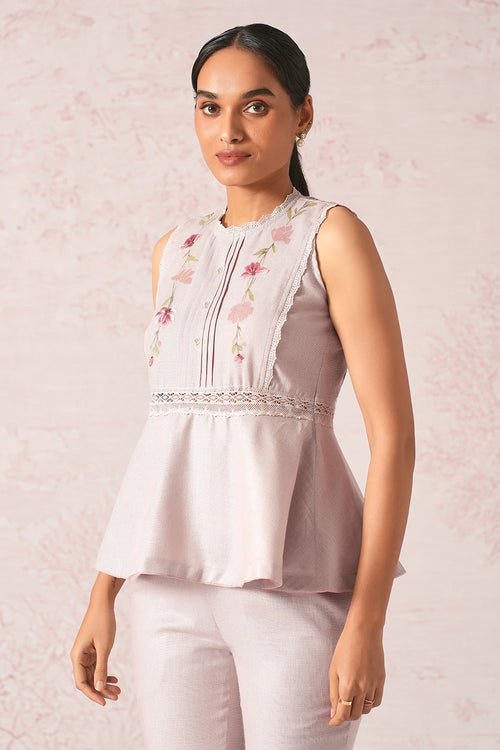 Blush Vines Mauve Peplum Co-ord