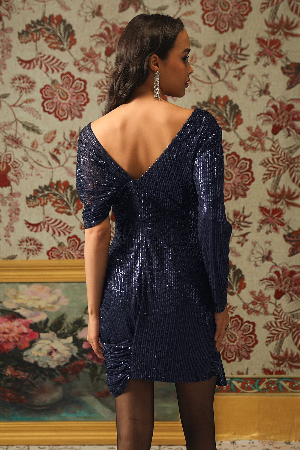 Deep Blue Alaya Draped Dress