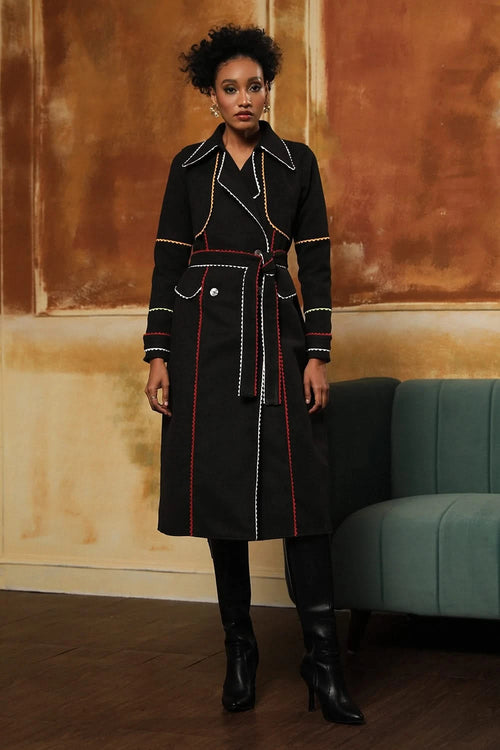 Black Classic Boho Exclusive Trench Coat