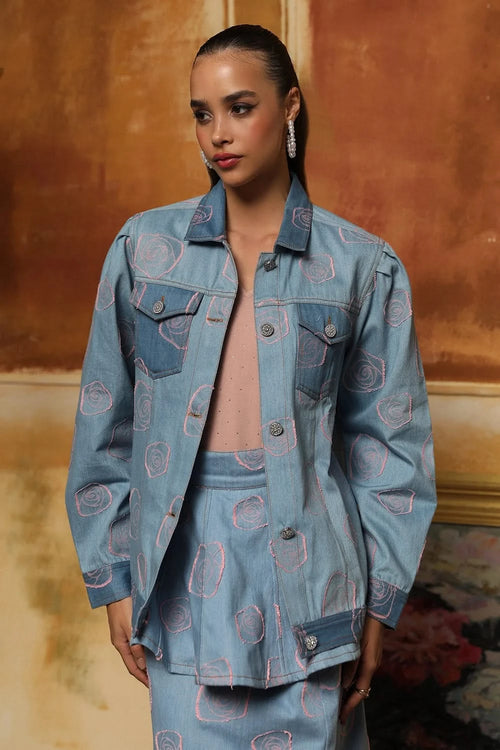 Blue Roseatte Denim Jacket