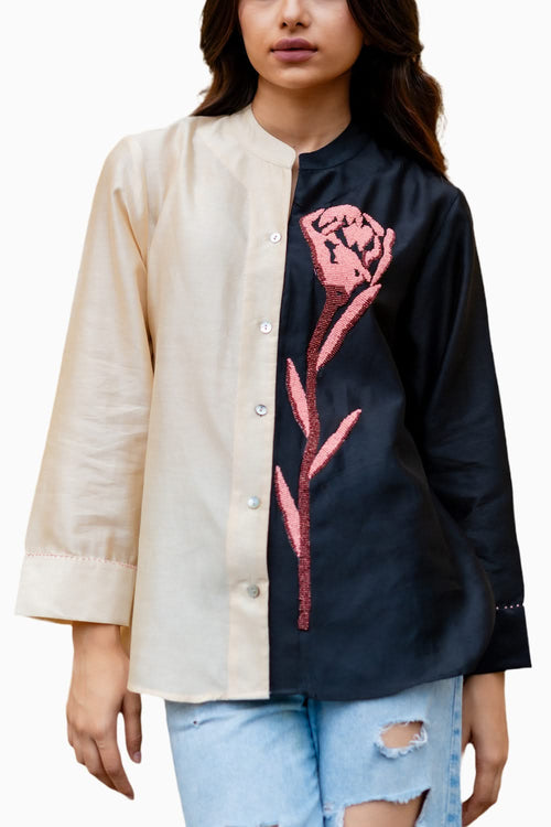 Black-Ecru Bridget Shirt