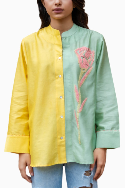 Lime Green and Yellow Bridget Shirt