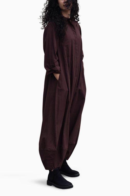 Brown Collar Sleeve Suga Jumpsuit