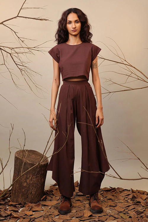 Brown PL Cowl Pants