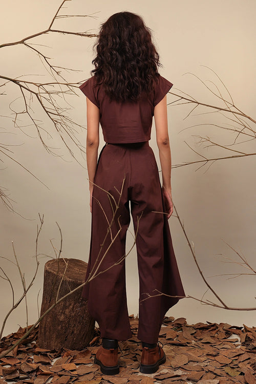 Brown PL Cowl Pants