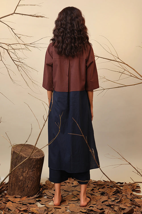 Brown & Blue Dual Ruka Tunic