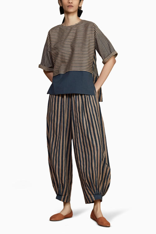 Brown with Charcoal Striped CB Ekin Co-ord Set