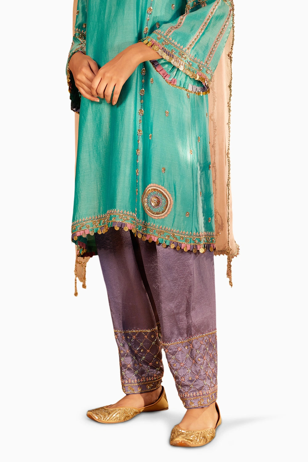 Niloufer Teal Kurta Set