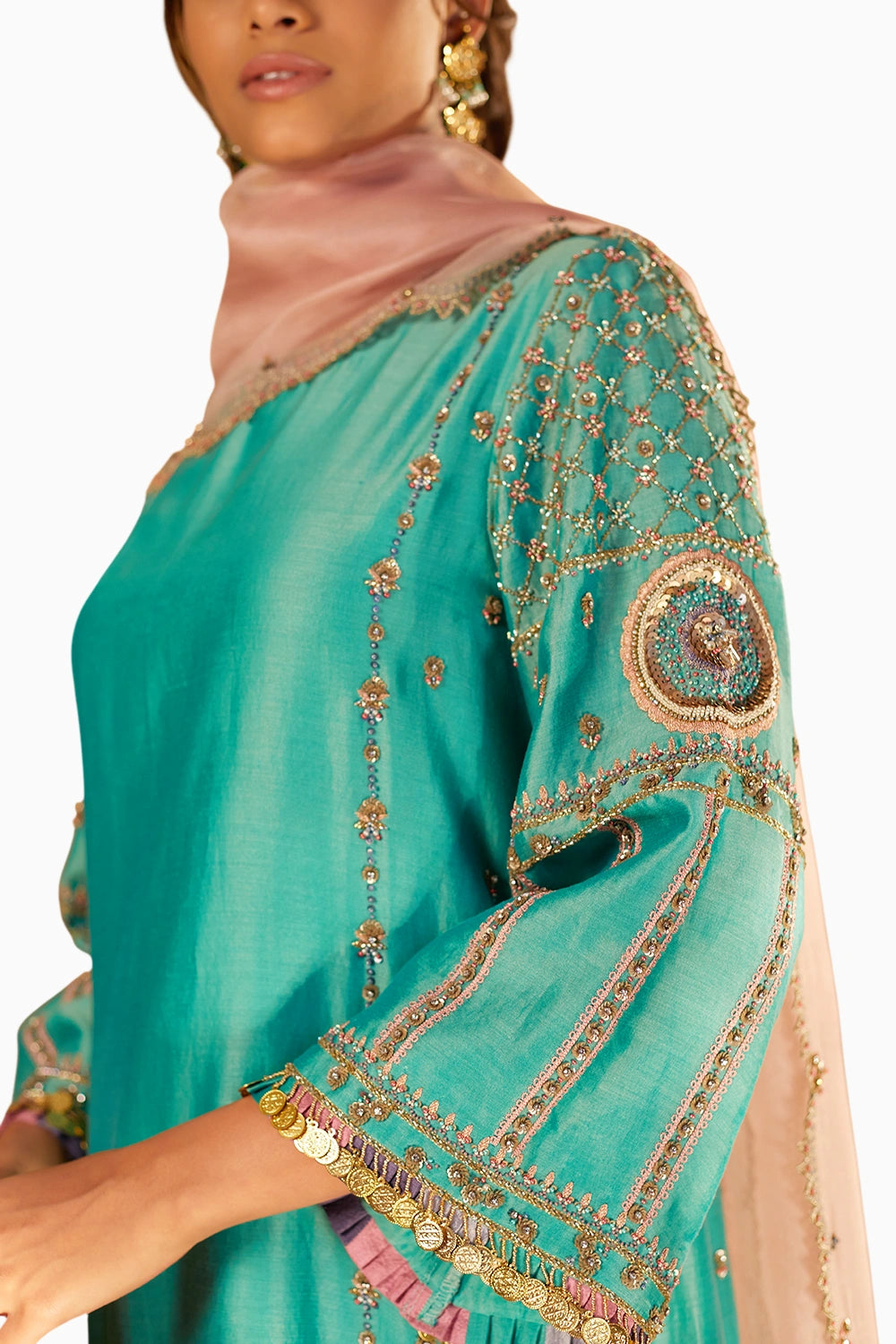 Niloufer Teal Kurta Set