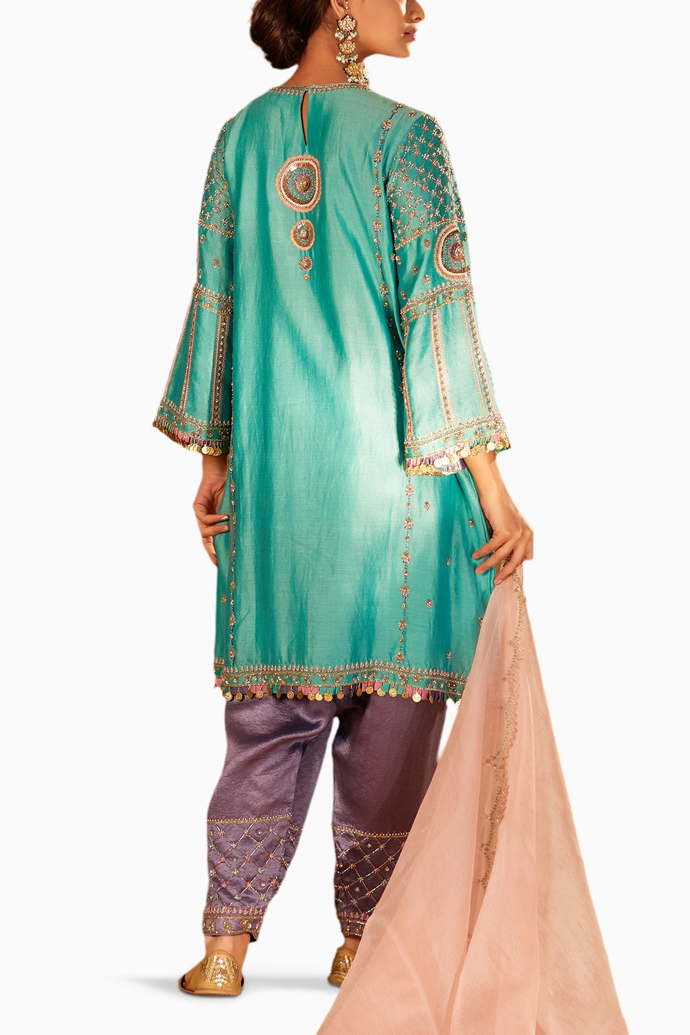 Niloufer Teal Kurta Set