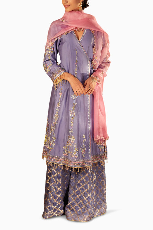 Nusrat Purple Kurta Set