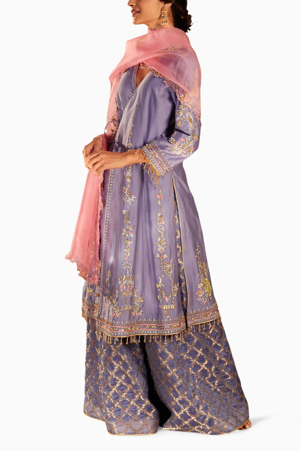 Nusrat Purple Kurta Set