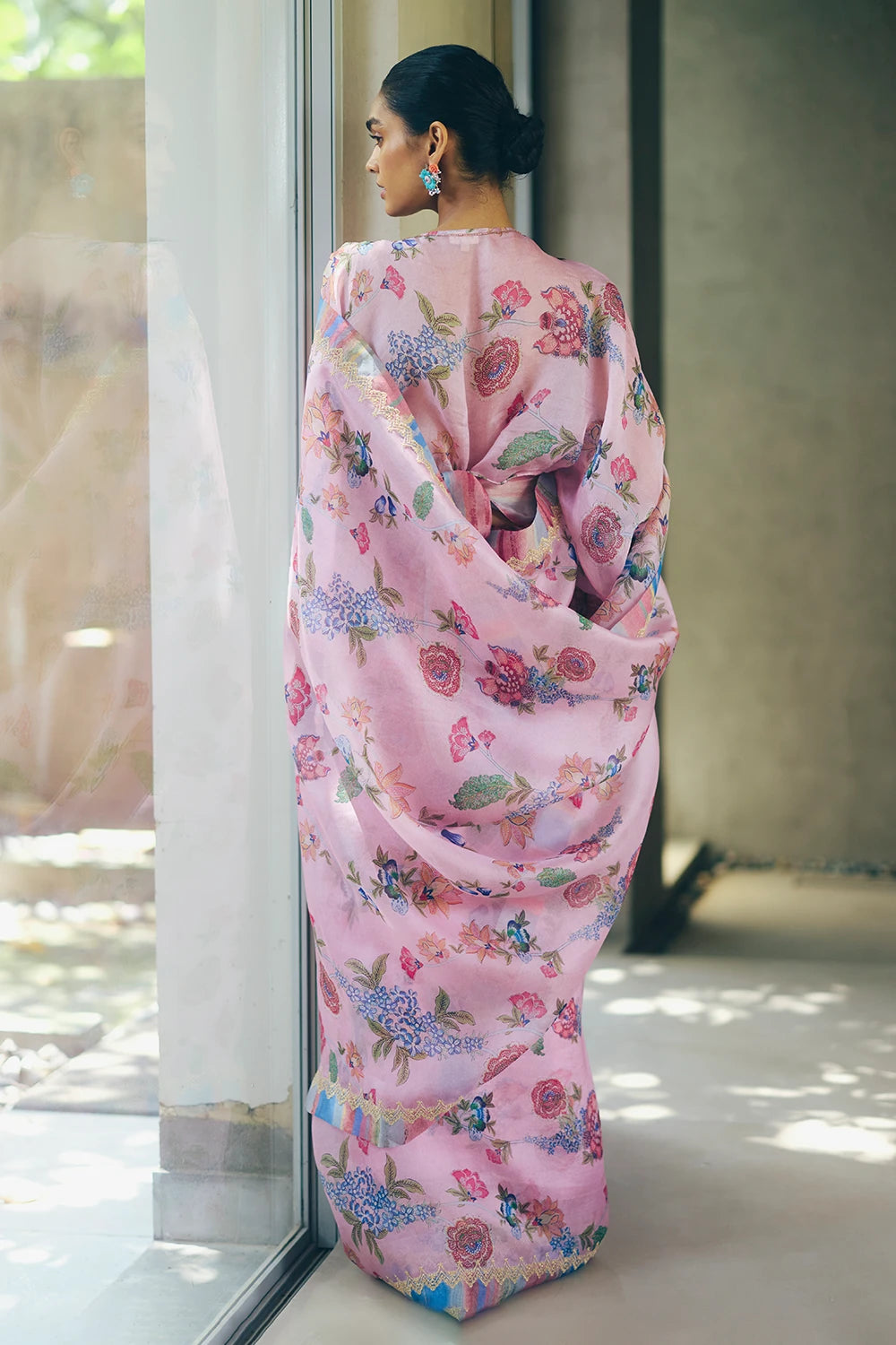 Pink Print Yasmin Saree