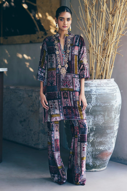 Anaya Velvet Multicolored Kurta Set