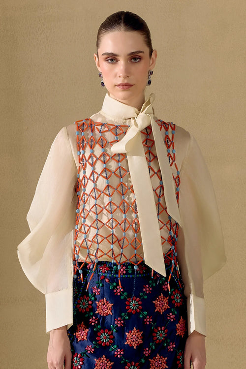 Multicolour Mosaic Mesh Overlay