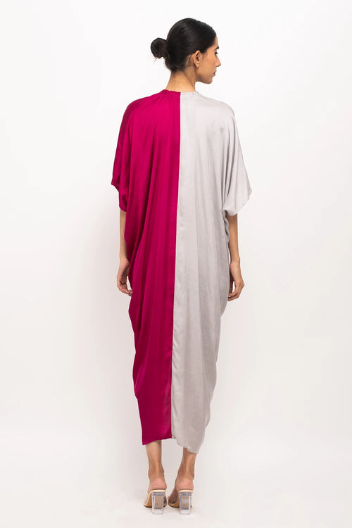 Wine-Grey Rouching Cape