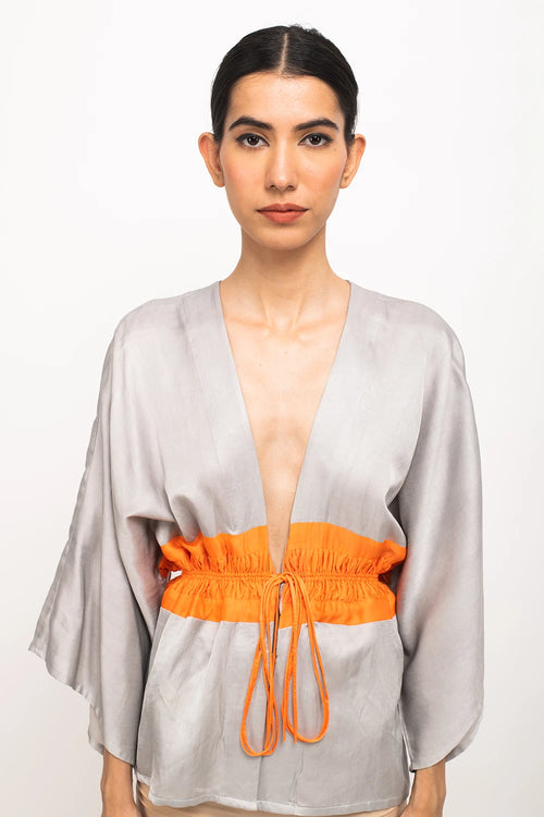 Grey-Orange Short Cape