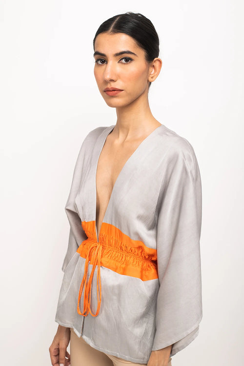 Grey-Orange Short Cape