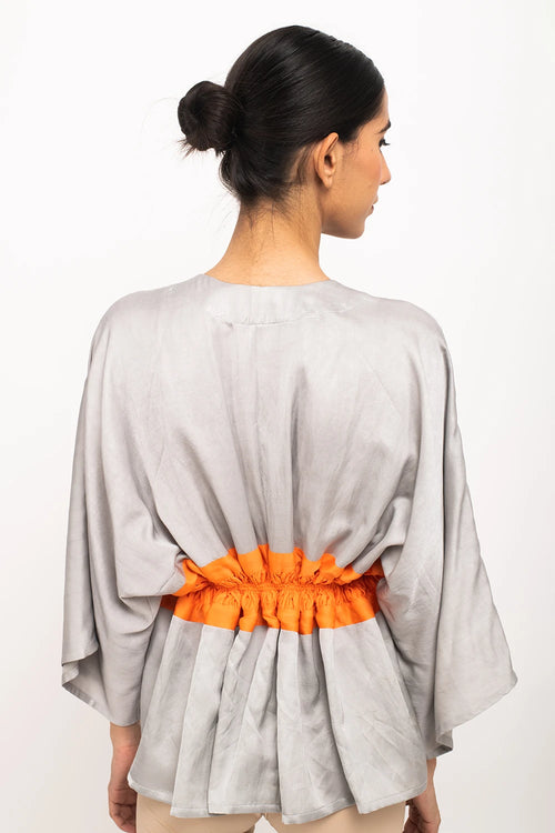 Grey-Orange Short Cape