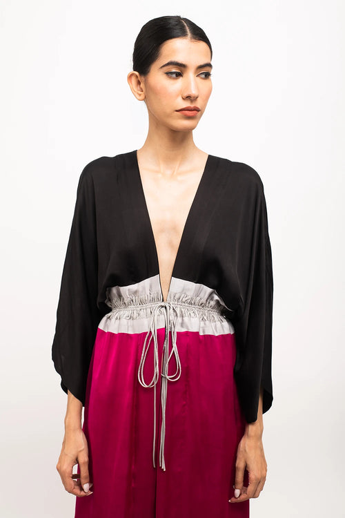 Black-Grey-Wine High Low Cape
