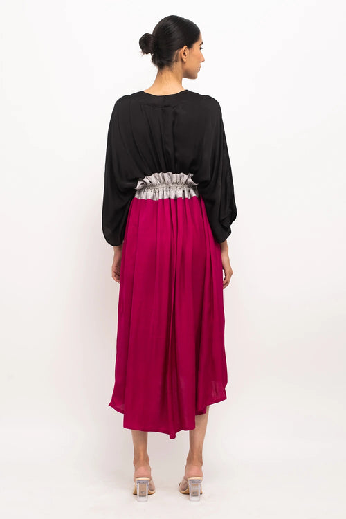 Black-Grey-Wine High Low Cape