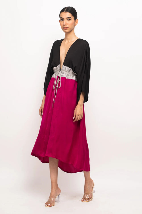 Black-Grey-Wine High Low Cape