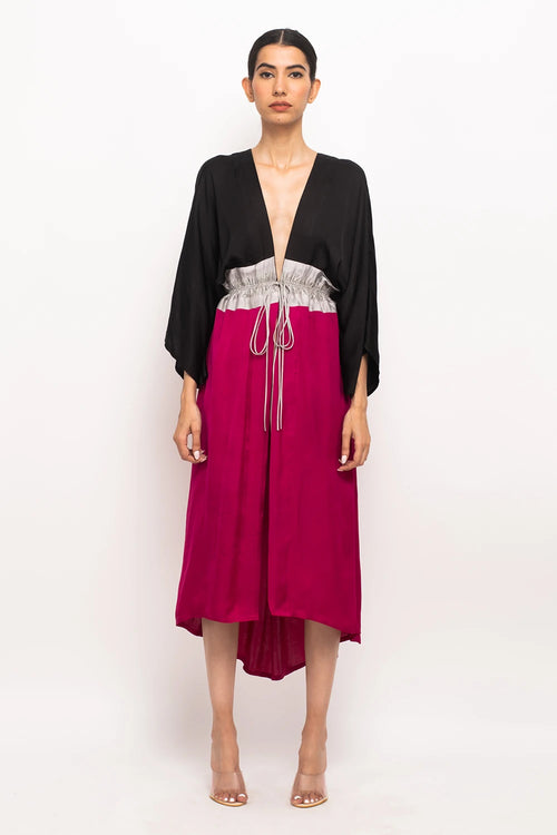 Black-Grey-Wine High Low Cape