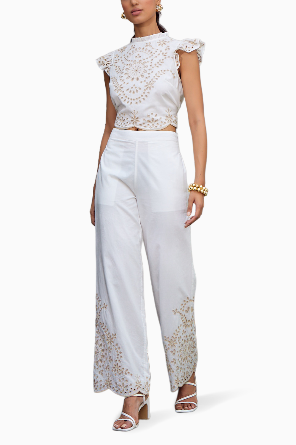 Romneya White Embroidered Co-Ord Set