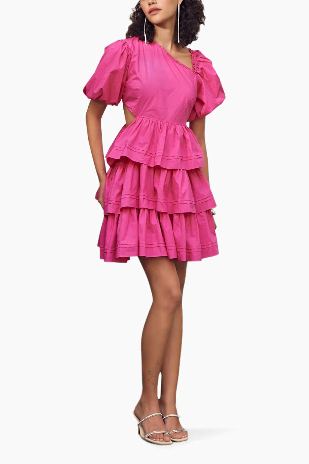 Encelia Pink Tiered Mini Dress