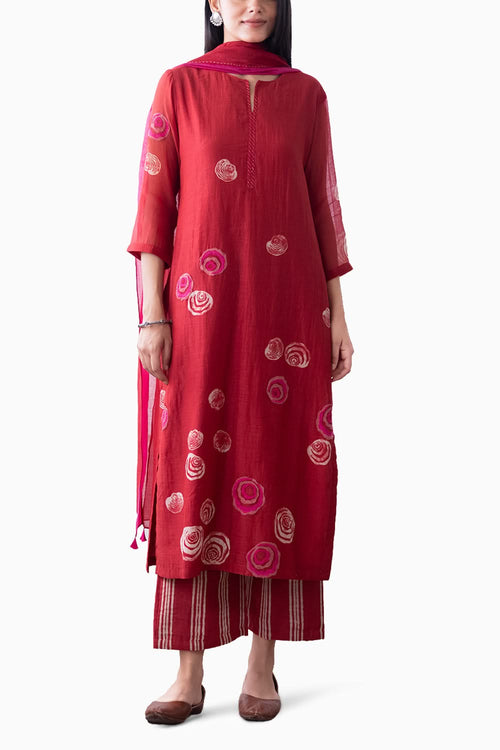Camellia Floral Applique Kurta Set