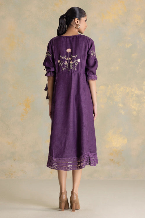 Candlelit Blooms Aubergine Bed Of Roses Dress