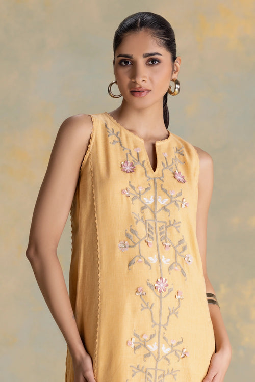 Candlelit Blooms Cashew Nirva Dress