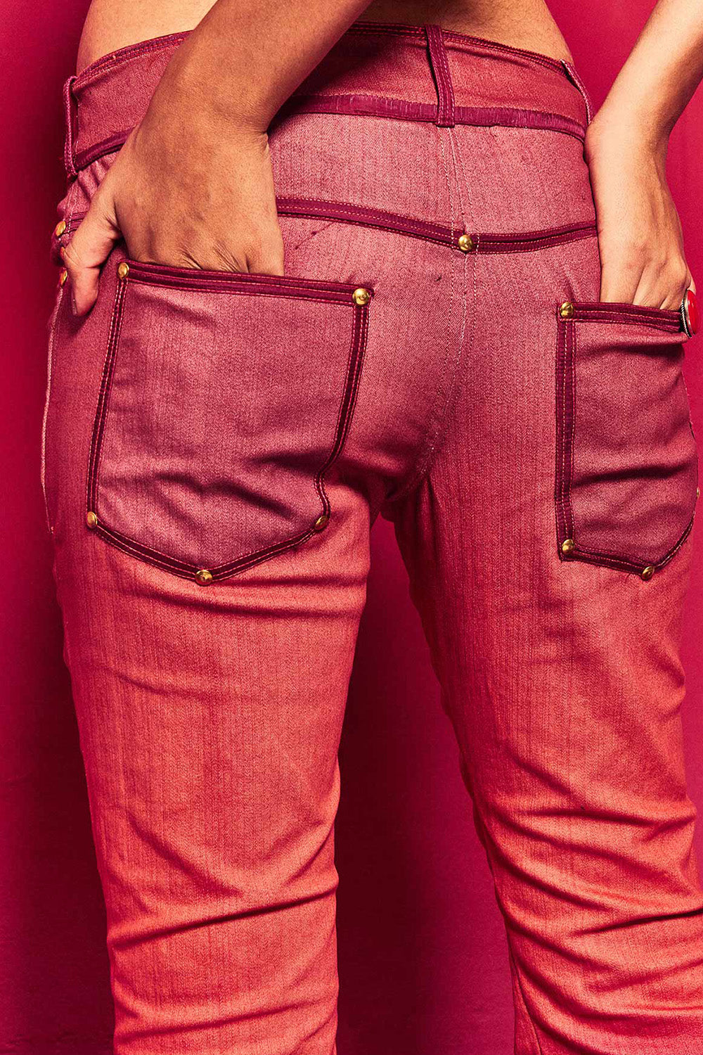 Zina Peach and Fuchsia Pant