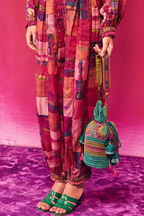 Multihued Silk Emroidered Tarini Co-ord Set