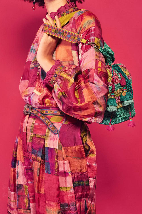 Multihued Silk Emroidered Tarini Co-ord Set