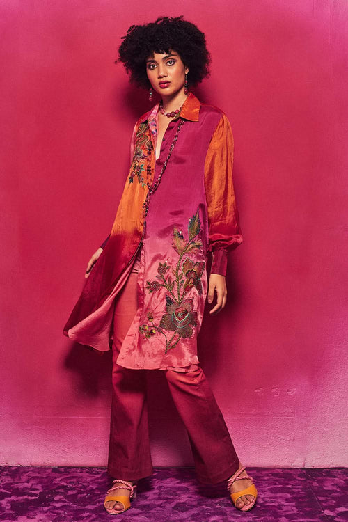 Rasika Fuchsia and Orange Top