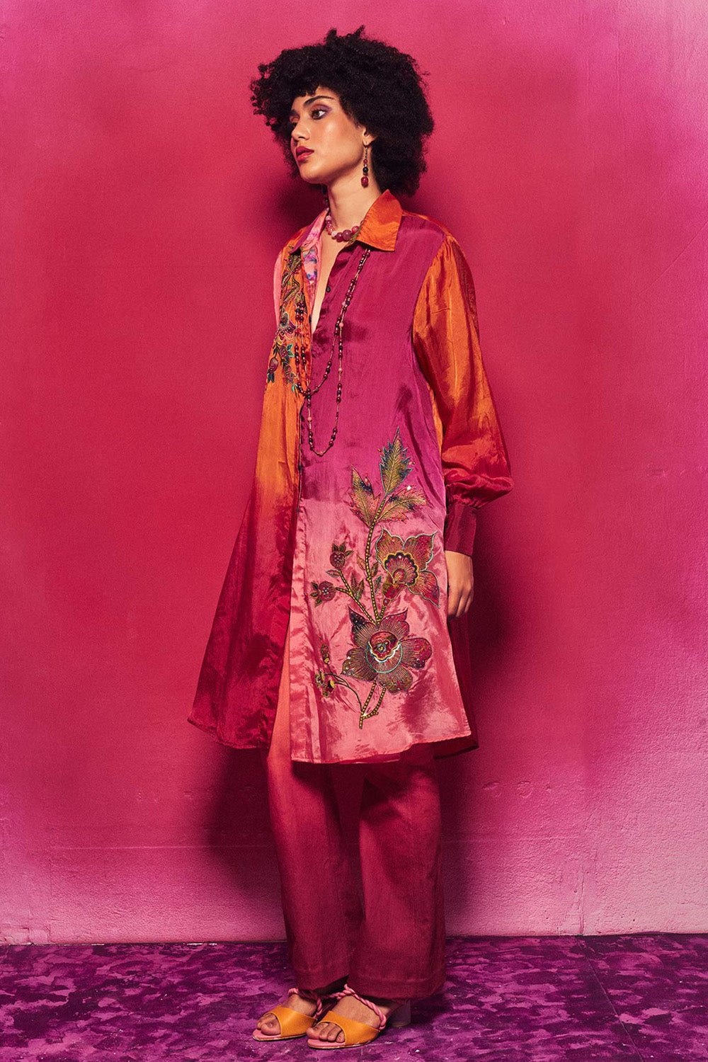 Rasika Fuchsia and Orange Top