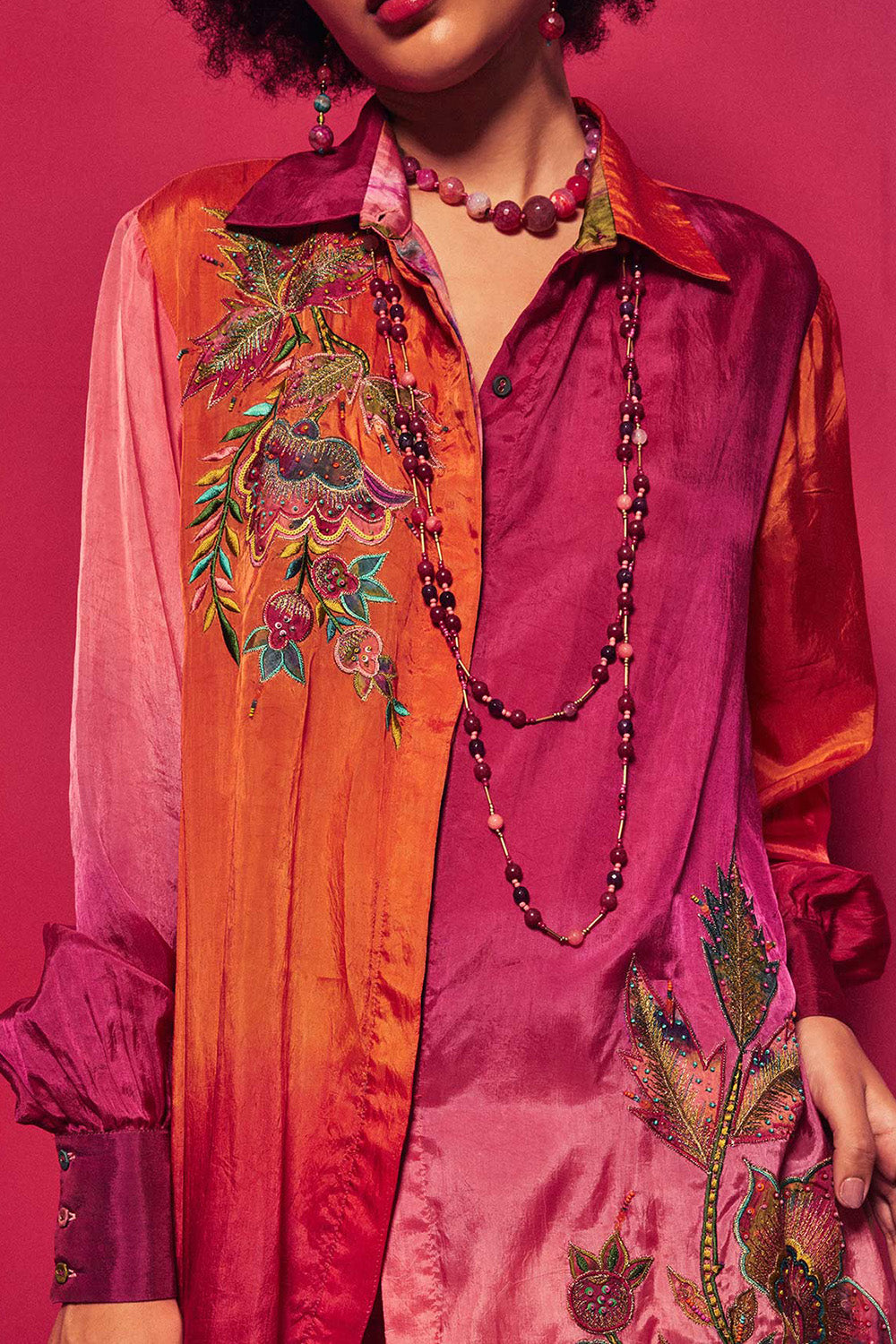 Rasika Fuchsia and Orange Top