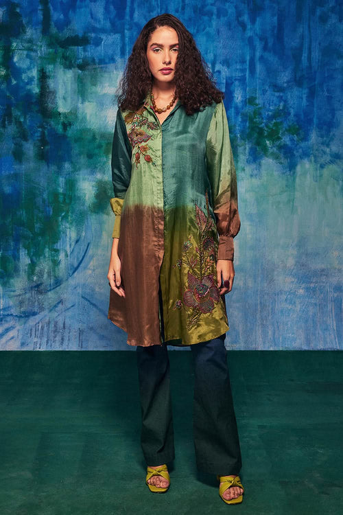 Rasika Teal and Sage Shirt