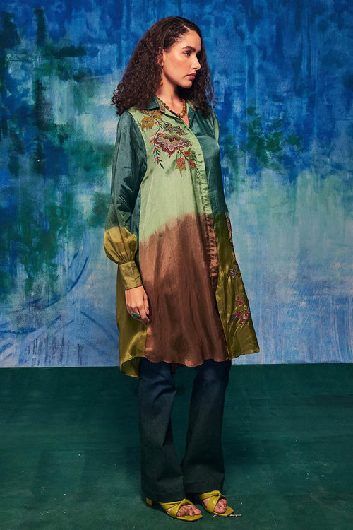 Rasika Teal and Sage Shirt