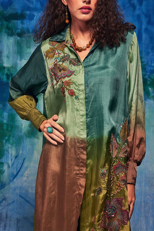 Rasika Teal and Sage Shirt