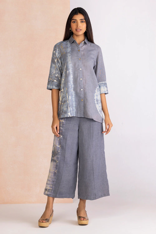 Celestides Oxford Natural Shirt Co-ord Set