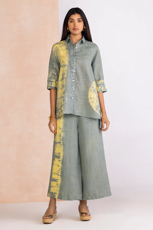 Celestides Jade Yellow Shirt Co-ord Set