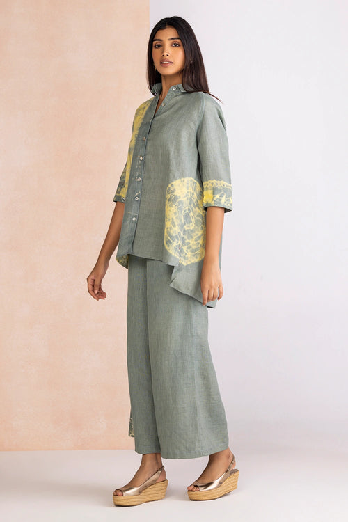 Celestides Jade Yellow Shirt Co-ord Set