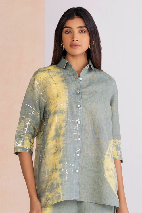 Celestides Jade Yellow Shirt Co-ord Set